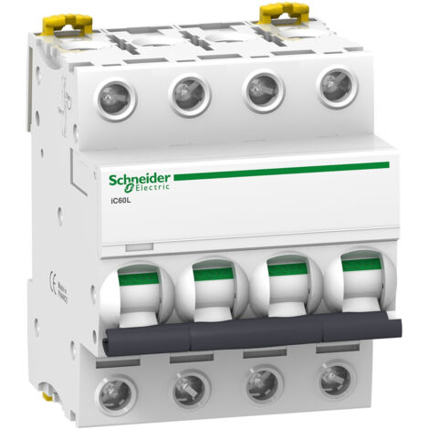 disjoncteur schneider - ic60l - 4 pôles - 40 ampères - courbe c - schneider electric a9f94440 (1/4)