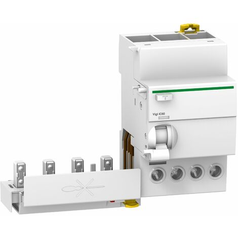 Schneider Electric – Bloc différentiel 25A 4P 30mA type AC 400-415V – Protection contre les fuites à la terre – Montage sur rail DIN – A9Q11425
