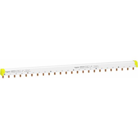 Schneider Electric – Peigne électrique 4 pôles 100A – 24 modules de 18mm – Connexion N+3L pour installations électriques – Compatible Acti9 IC60 - A9XPH424