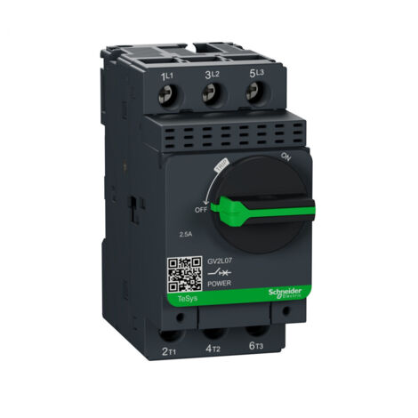Disjoncteur moteur GV2L 2,5 A 3P 3d déclencheur magnétique - GV2L07 (1/2)
