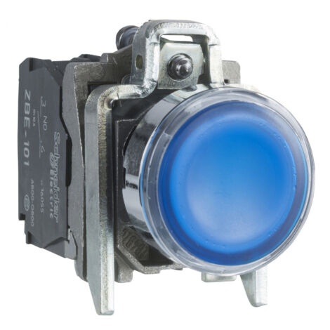 Harmony bt-pous lumineux bleu Ø22 - impulsion - 24V - 1O+1F - XB4BW36B5 (1/4)
