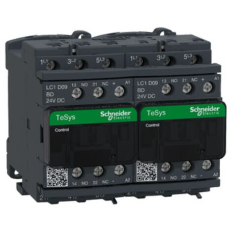 Contacteur inverseur TeSys LC2D 3P AC3 440V 9 A bobine 24 VCC - LC2D09BD