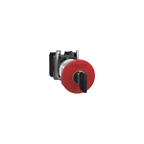 Harmony arrêt d'urgence rouge Ø22 - tête Ø 40 - déverrouillage par clé - 1O+1F - XB4BS9445 (1/6)
