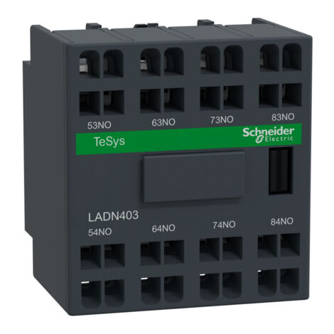 TeSys D - bloc de contacts auxiliaires - 4F+0O - bornes à ressort - LADN403 (1/2)