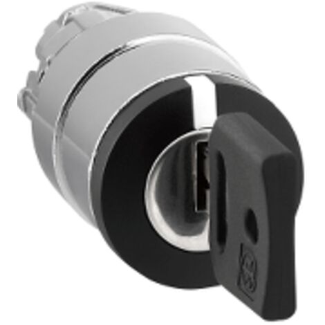 Harmony XB4 - tête bouton tourn clé455 - 3 pos fix - retr centre - Ø22 - noir - ZB4BG3 (1/6)