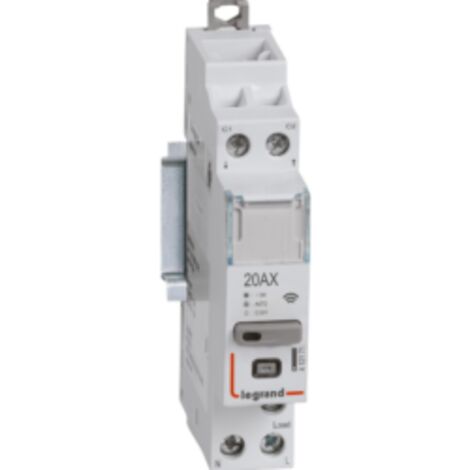 Legrand – Contacteur pour tableau électrique 1P 20A 230V – Silencieux – Pose sur rail DIN – IP3X – Pour pilotage de charges variées