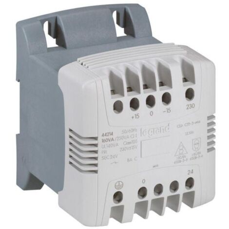 Legrand – Transformateur monophasé 230V vers 24V – Puissance 400VA – Borne à vis – Filtrage des parasites – Normes IEC EN61558