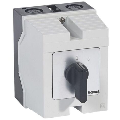 Commutateur à cames inverseur avec position arrêt 45° PR26 - 4P - 8 contacts - boîtier 96x120mm - LEGRAND