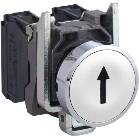 Harmony bouton-poussoir blanc Ø22 retour ressort encastré blanc flèche haut 1NO - XB4BA3341