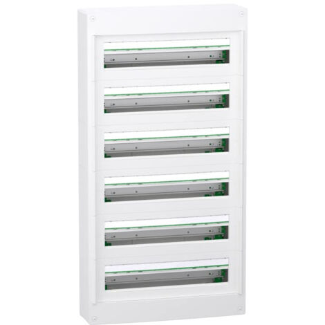 Schneider Electric – Coffret électrique saillie 6 rangées 144 modules – IP30 sans porte – Installation facile sur mur – LVSXT624
