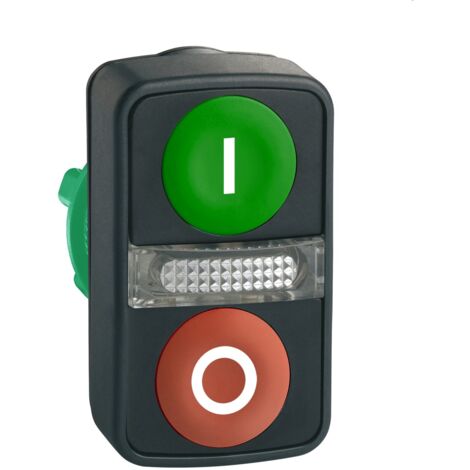 Schneider Electric ZB5AW7A3741 Harmony ZB5AW7A3741 Bouton-poussoir à double touche actionneur plat 2 boutons vert, rouge décrochage par pression 1 p W17501