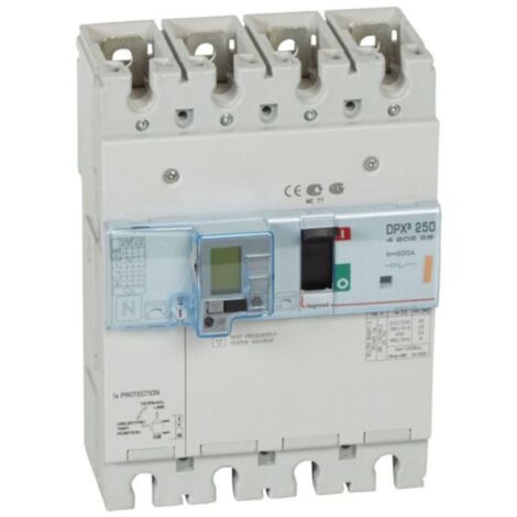 Disjoncteur magnétothermique différentiel DPX³250 pouvoir de coupure 25kA 400V - 4P - 200A - LEGRAND