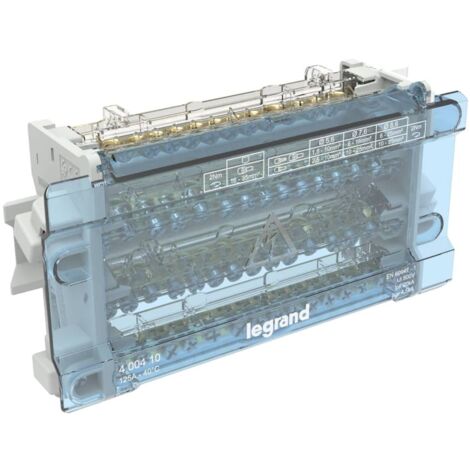 Répartiteur modulaire à barreaux étagés tétrapolaire 125A 15 départs - 10 modules - LEGRAND
