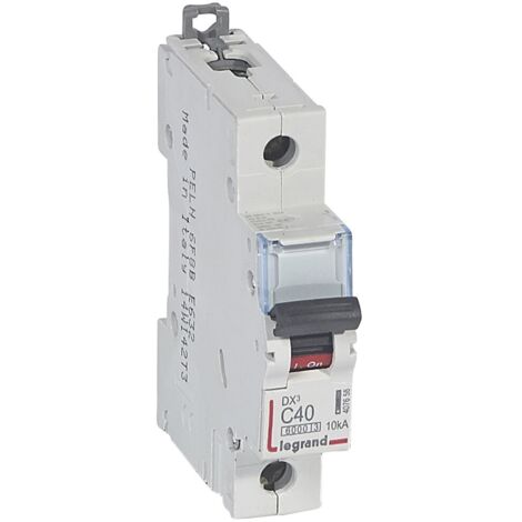 Legrand – Disjoncteur unipolaire 40A courbe C – Tension 230V à 400V – Arrivée haute et départ bas à vis – 1 module – Montage rail DIN - VIS 1 P