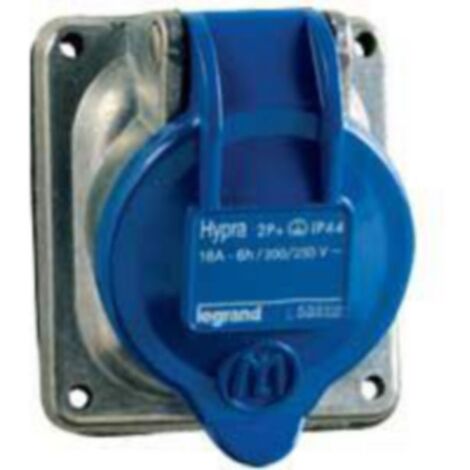 prise tableau 32 ampères 2p+t ip44 bleu - legrand hypra 52732