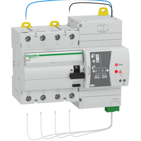 Schneider Electric – Réenclencheur dispositif de courant résiduel 4P 40A type A – Tension 400V CA – Connexion à cage jusqu'à 35mm² – Temps de réenclenchement < 10s - Multi9