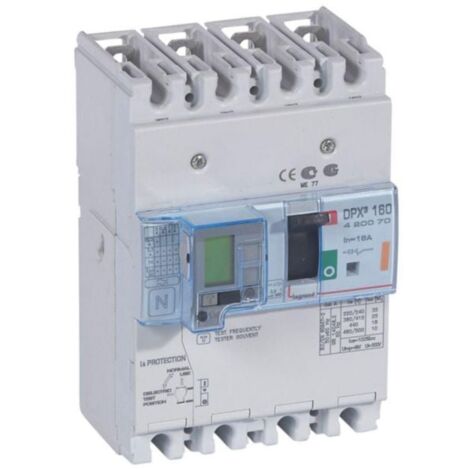 Disjoncteur magnétothermique différentiel DPX³160 pouvoir de coupure 25kA 400V - 4P - 16A - LEGRAND