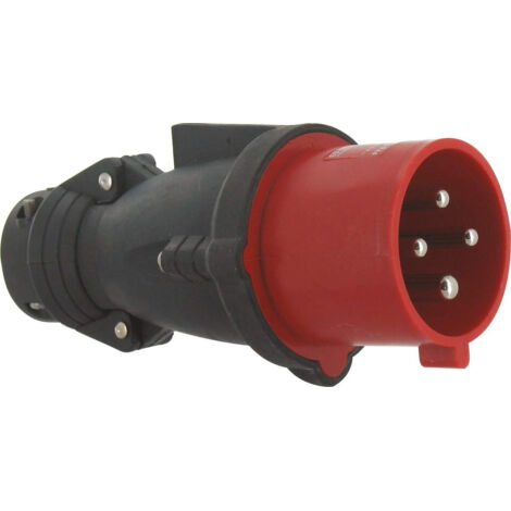 Prise mâle Hypra 3 à 5 broches 16A étanche IP44 en caoutchouc - type de fiche mobile droite hypra - Fiche 3P+T - 16A - 380/415V (1/2)