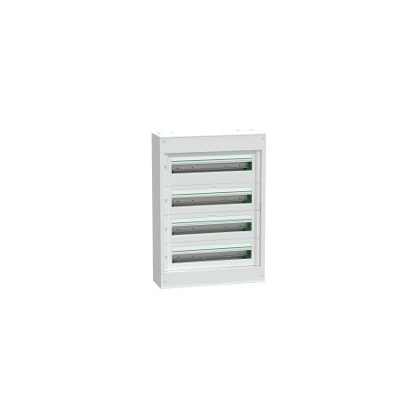 Schneider – Coffret saillie plastique et métal 4 rangées 24 modules – Installation facile pour circuits électriques – Compatible DIN – Classe II - LVSST424