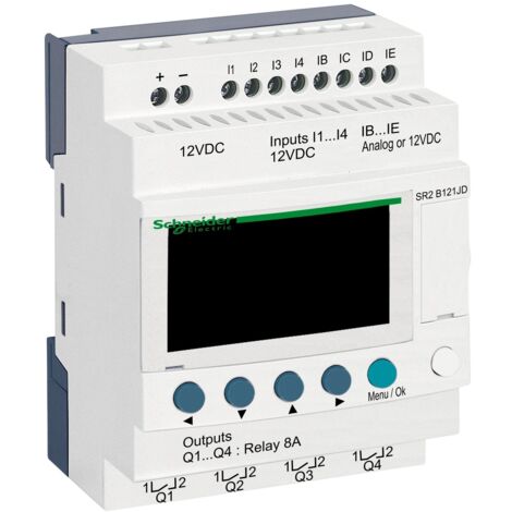 Zelio Logic - relais intelligent compact - 12 E/S 12Vcc - horloge - affichage (SR2B121JD)