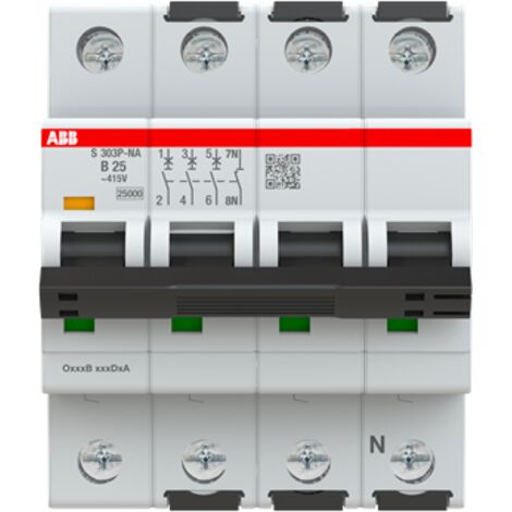 Disjoncteur S303P 25kA 3P+N B 25A - ABB2CDS383103R0255 (1/4)
