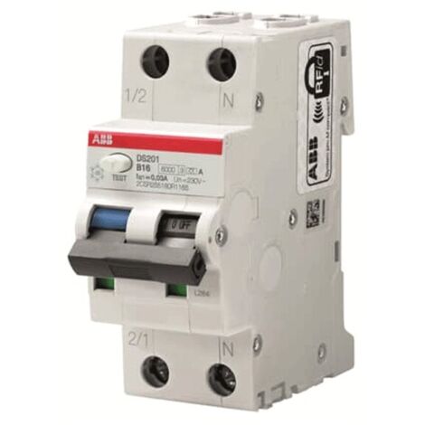 ABB – Disjoncteur différentiel 1P+N 40A 30mA 6kA Type A – Courbe de déclenchement C – Connexion arbitraire – 10kA pouvoir de coupure - ABB2CSR255180R1404