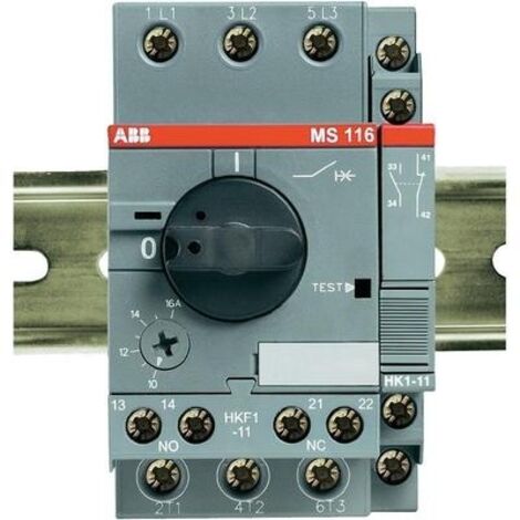 ABB – Disjoncteur moteur 10 A – 3 pôles – Protection contre surcharges et courts-circuits – Utilisation industrielle jusqu'à 7,5 kW - NOIR 10 A