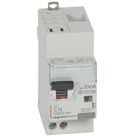 disjoncteur différentiel legrand dx3 16a courbe c 30ma 2 poles type hpi - auto / vis - 6ka