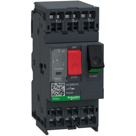 TeSys GV2ME disj. moteur 0,4..0,63A 3P 3d déclencheur magnéto-thermique SCHNEIDER GV2ME043 (1/4)