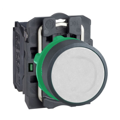 BOUTON POUSSOIR BLANC AFF LEURANT 1NO VIS - XB5AA11 (1/3)