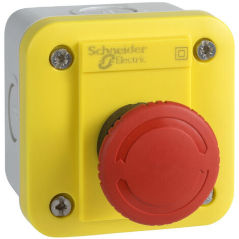 Harmony - boite à boutons urgence - poussoir rouge - capot jaune - boitier gris (XALEK1701)
