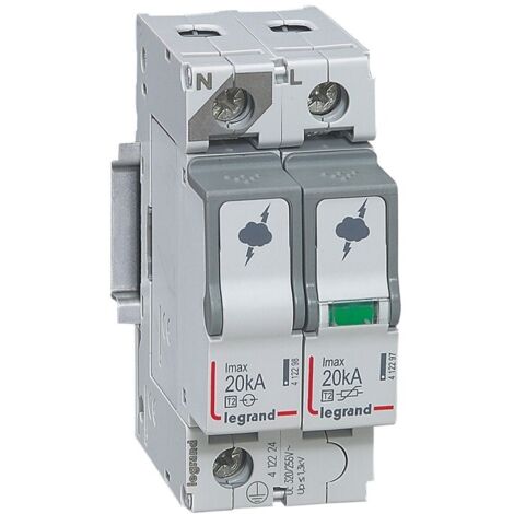 Legrand – Parafoudre type T2 20kA 1P+N 320V – Protection tableau électrique – Installation en amont du différentiel – Conforme EN 61643-11