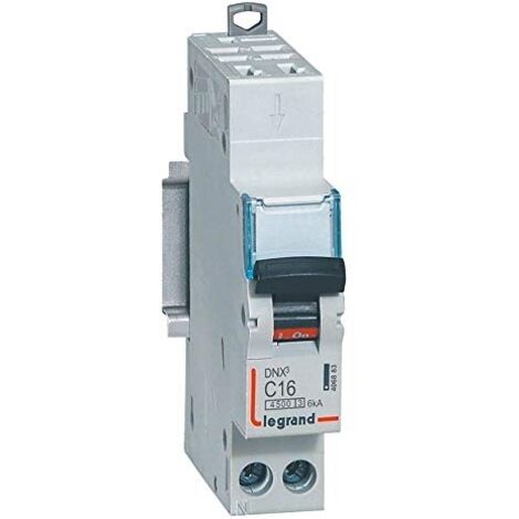 Disjoncteurs monophasés DNX3 4500 - 6 KA - courbe C - Auto/Vis - Legrand - 16A - 406883