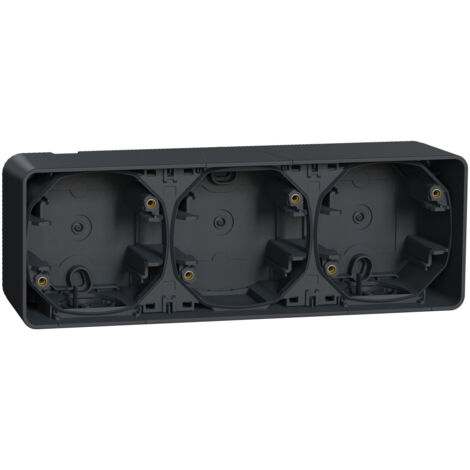 BOÎTE SAILLIE MUREVA STYL SCHNEIDER 3 POSTES - HORIZONTAL - GRIS MUR37713
