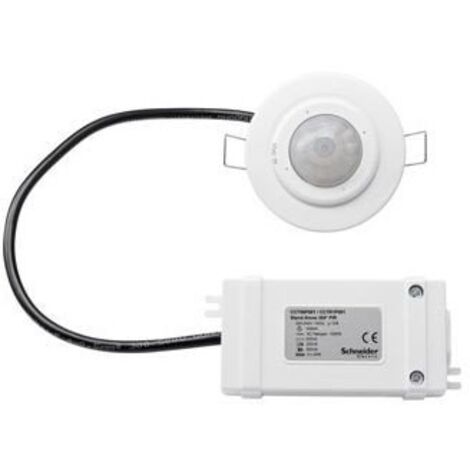 Schneider Electric – Détecteur de mouvement encastré intérieur 360° – Capteur infrarouge – Angle de détection 0…360° – Rayon de détection 3,9 m – Économie d'énergie - CCT56P001