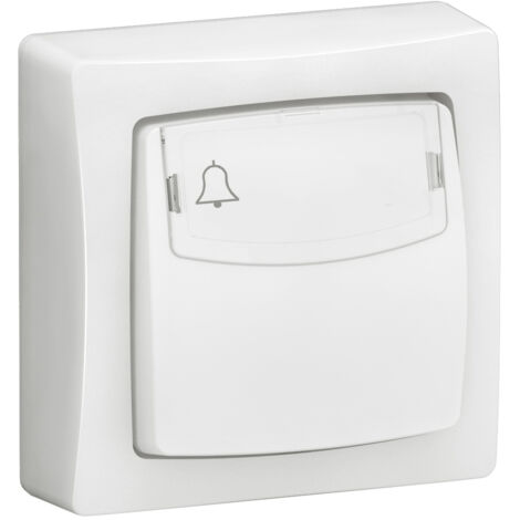 Legrand – Poussoir porte-étiquette 6A blanc RAL 9003 – Installation en saillie – Pour circuits d'éclairage – Thermoplastique brillant