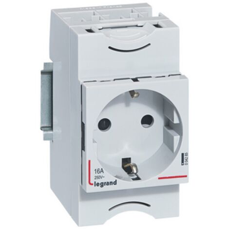 Prise de courant modulaire 16A 250V 2P+T à éclips standard allemand 2,5 modules LEGRAND 004285 (1/5)