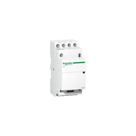 Schneider Electric – GC2540M5 – Contacteur tétrapolaire 25A – 4NO – Tension 220-240VCA – Montage sur rail DIN – Pour contrôle moteur et éclairage - 240vca
