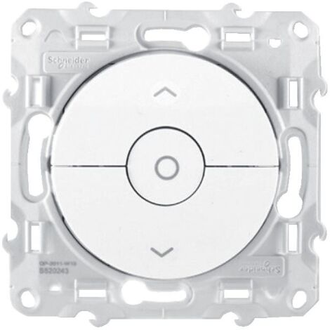 Schneider Electric – Interrupteur volet roulant 3B S520208 – Mécanisme encastré IP21 – Compatible gamme Odace – Finition blanche brillante RAL 9003