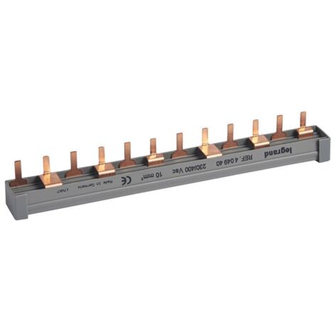 Legrand – Peigne électrique bipolaire 3 phases 404940 – Longueur 12 modules – Capacité jusqu'à 63 A – Compatible bornes à vis