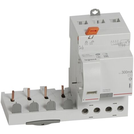 Bloc différentiel adaptable à vis DX³ pour disjoncteur 1 module par pôle - 4P 400V - 40A - typeAC 300mA - 410511 - LEGRAND