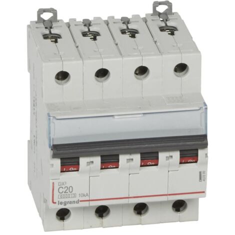 Disjoncteur modulaire tétrapolaire Legrand DX³ 20A courbe C