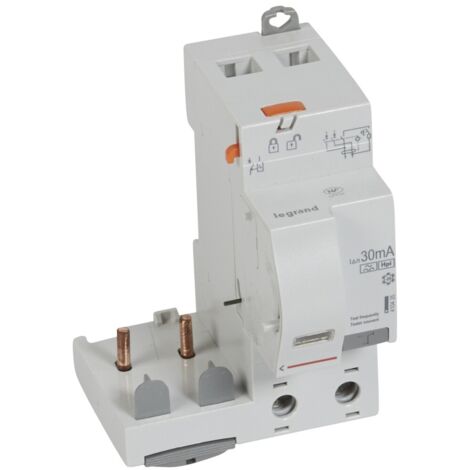 Bloc différentiel adaptable à vis DX³ pour disjoncteur 1 module par pôle 2 Pôles 230V 63A Type F 30mA LEGRAND 410435 (1/2)