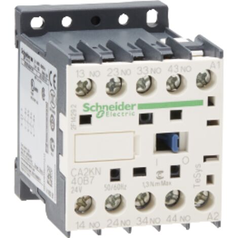 contacteur auxiliaire k - tesys - 10a - 4f - 24v ac - schneider electric ca2kn40b7 (1/5)