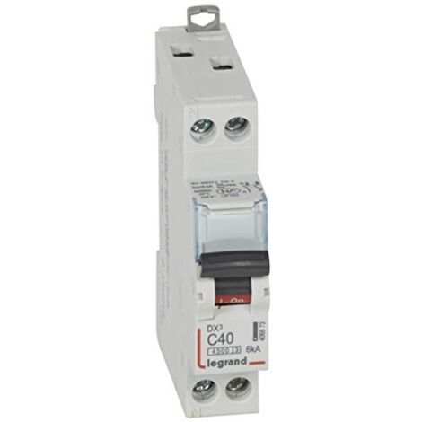 Legrand – Disjoncteur unipolaire 40A – Courbe C – 1P+N – Bornes à vis pour connexion sécurisée – Protection circuits électriques (1/9)
