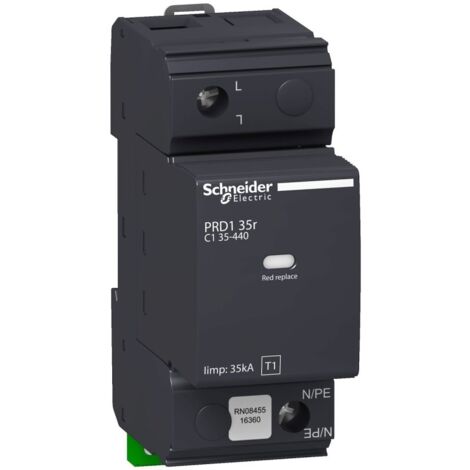 Schneider 16649 Acti9 - Parafoudre PRD1 35r 1P - Débro type1 - 440V - report signalis - TT TN IT (1/2)