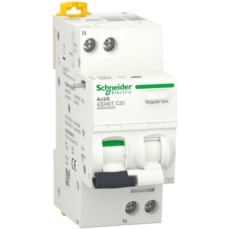 Acti9 iDD40T - disjoncteur différentiel - 1P+N C 20A 4500A/6kA 30mA type AC