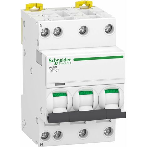 Acti9 iDT40T - disjoncteur modulaire - 3P+N - 10A - courbe C - 4500A/6kA