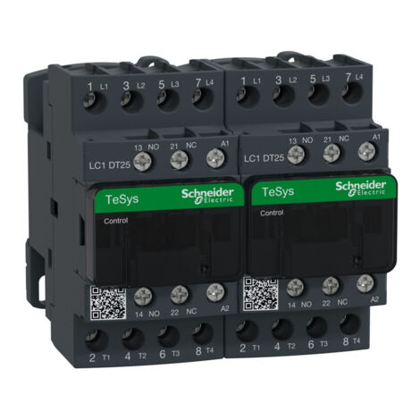 Schneider Electric – Contacteur inverseur 4P 25A 440V AC – Bobine 230Vca – Pour applications industrielles – LC2DT25P7