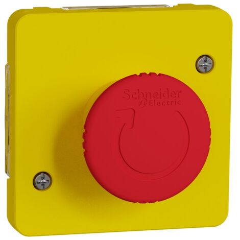 Mureva Styl - Arrêt d'urgence 1/4 tour - composable IP55 - IK08 - jaune